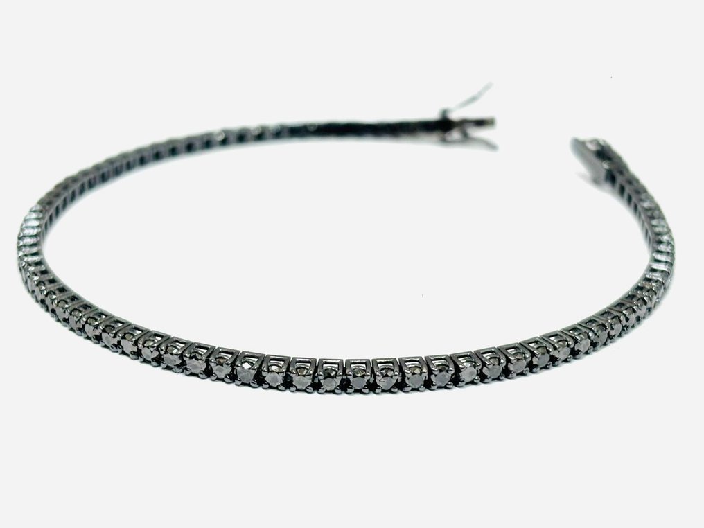 網球手鍊 - 18 克拉 白金 -  6.80ct. tw. 鉆石 (經顏色處理)  - 意大利制造 #3.2