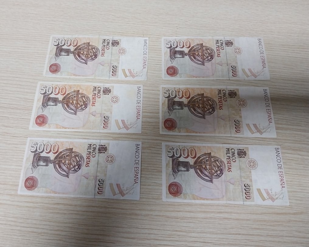 西班牙. - 6 x 5000 Pesetas - 1992 - Pick 165  (没有保留价) #1.0