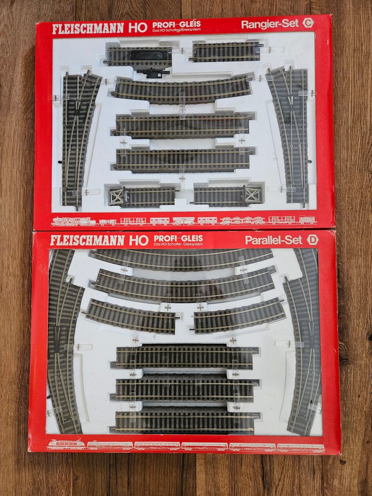 Fleischmann H0 - 6191 / 6192 - 模型火車軌道 (2) - 二手Fleischmann Profi-Gleis HO套装，原装红色包装。套装：Rangier-Set 6191 #1.0