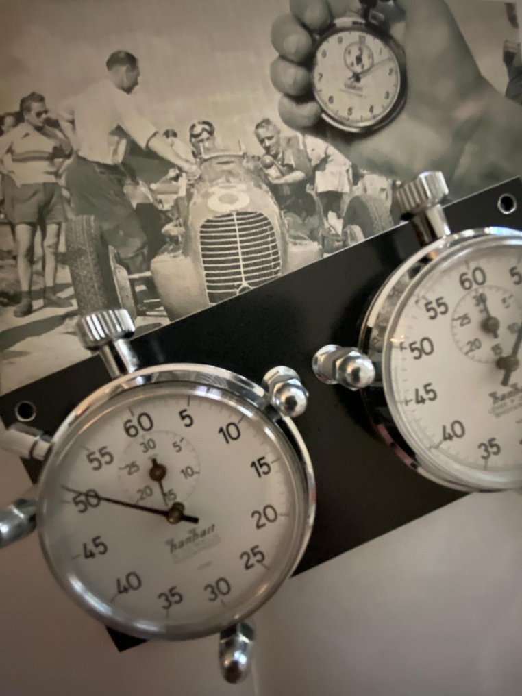 Instrumentpanel (2) - Hanhart - HANHART stopwatch stalen kroon - 1970–1980 #2.1