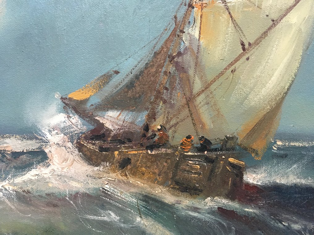 Dutch school (XX) - Zeegezicht met zeilschepen #4.3