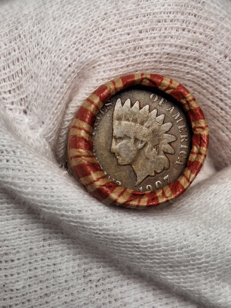 Stati Uniti. 1 rol containing Indian Head 1907 on one end/Wheat Cent 1946 on the other end (Senza prezzo di riserva) #1.0