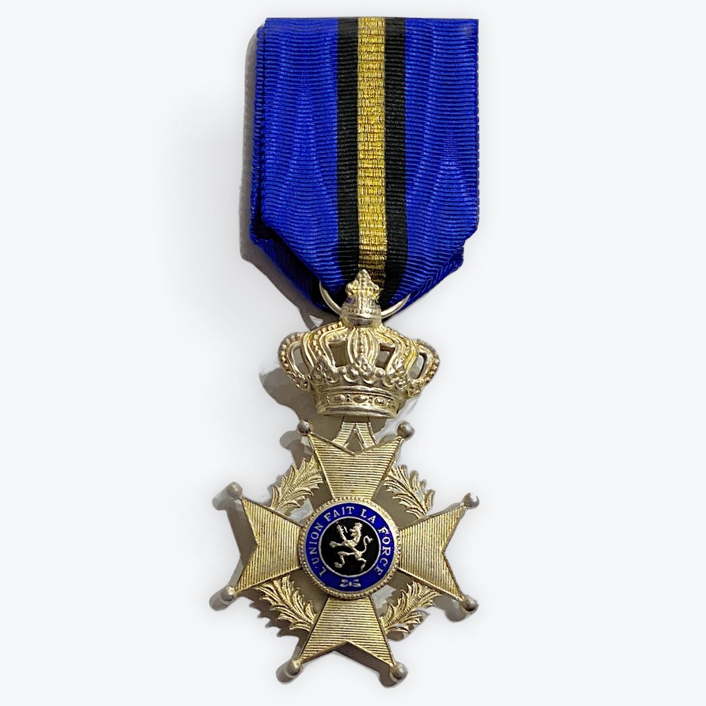 Belgien - Medaille (Militär) - Ritter des Ordens Leopold II. Devise ausnahmsweise einsprachig. #1.0