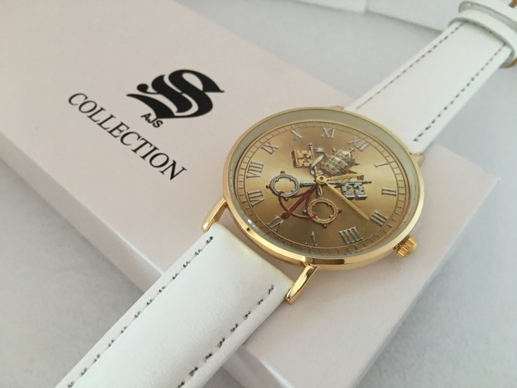 Coat of arms of the Vatican Saint Peter - Collectors Watch Surgical Steel 24 KT Gold Plated - Unisex - 2020 und ff. #1.0