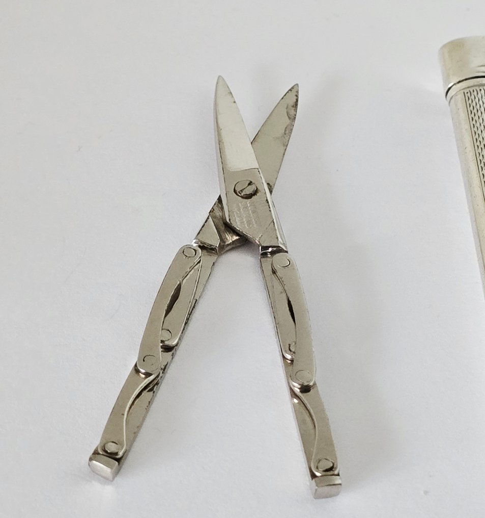 Schere (2) - Silberner Koker für klappbaren Schaft. - .925 Silber - Inklapbare Schaar #2.1