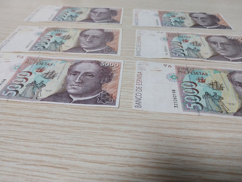 西班牙. - 6 x 5000 Pesetas - 1992 - Pick 165  (没有保留价) #2.1