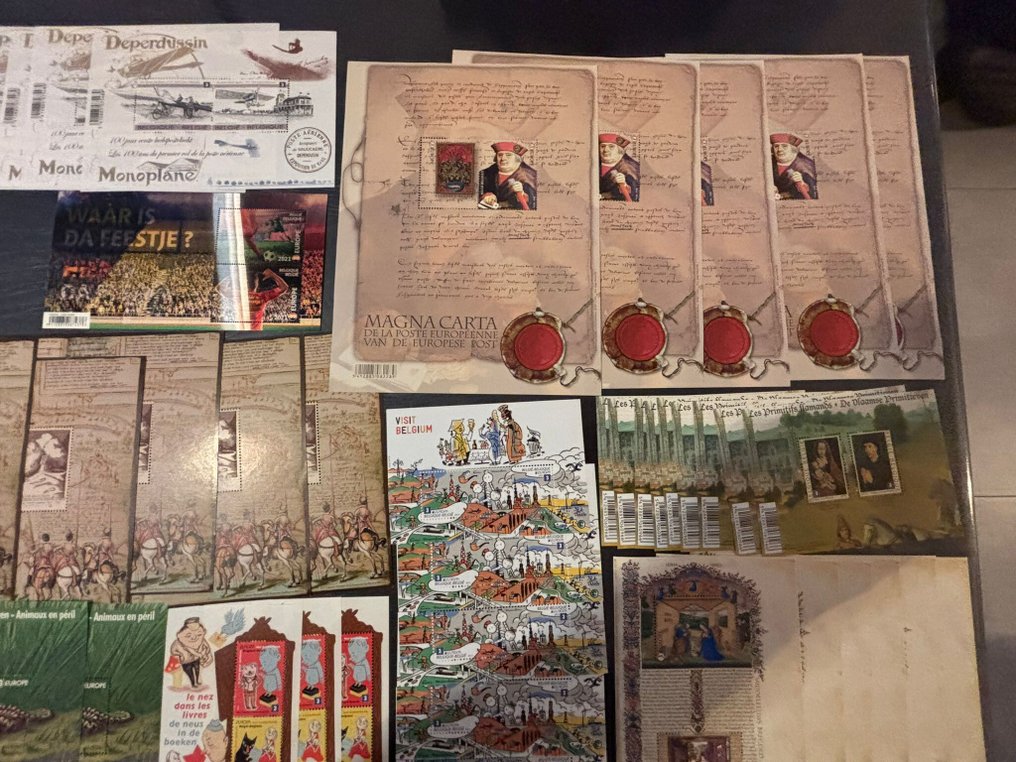 Belgium - 91 sheets of 2 stamps EU3 nominal value €805.35 #3.2