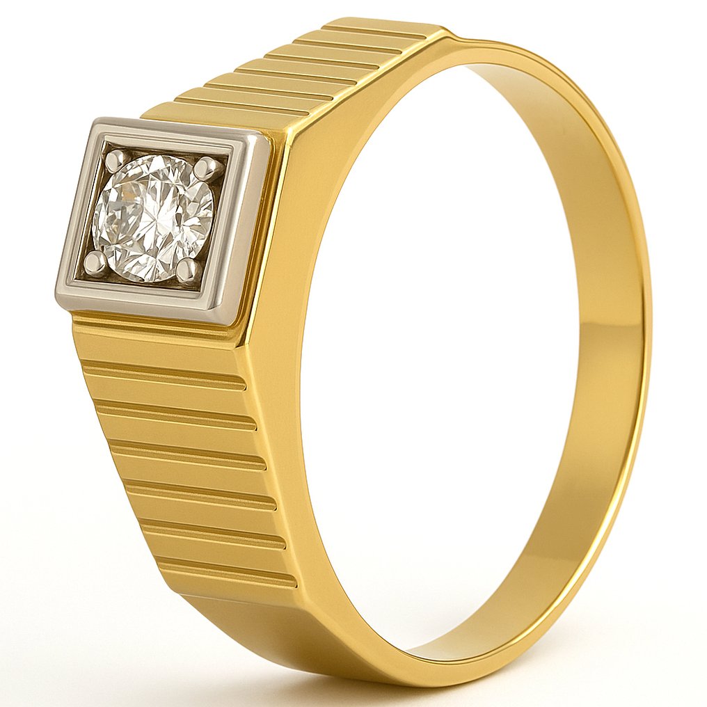 戒指 - 18 克拉 白金, 黃金 - 0.20ct. tw. 鉆石 (天然) #2.1