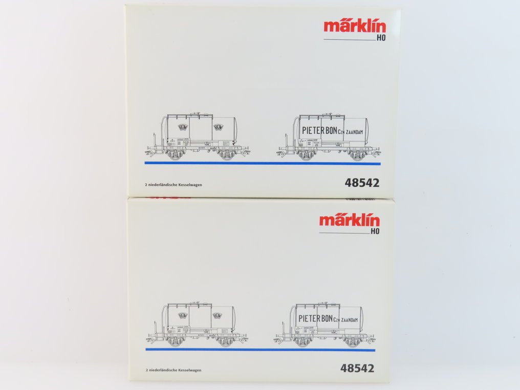 Märklin H0轨 - 48542 - 模型火车货车组 (2) - 2套2节货车组，配有标有“Pieter BON”的双轴锅炉车 - NS #3.2