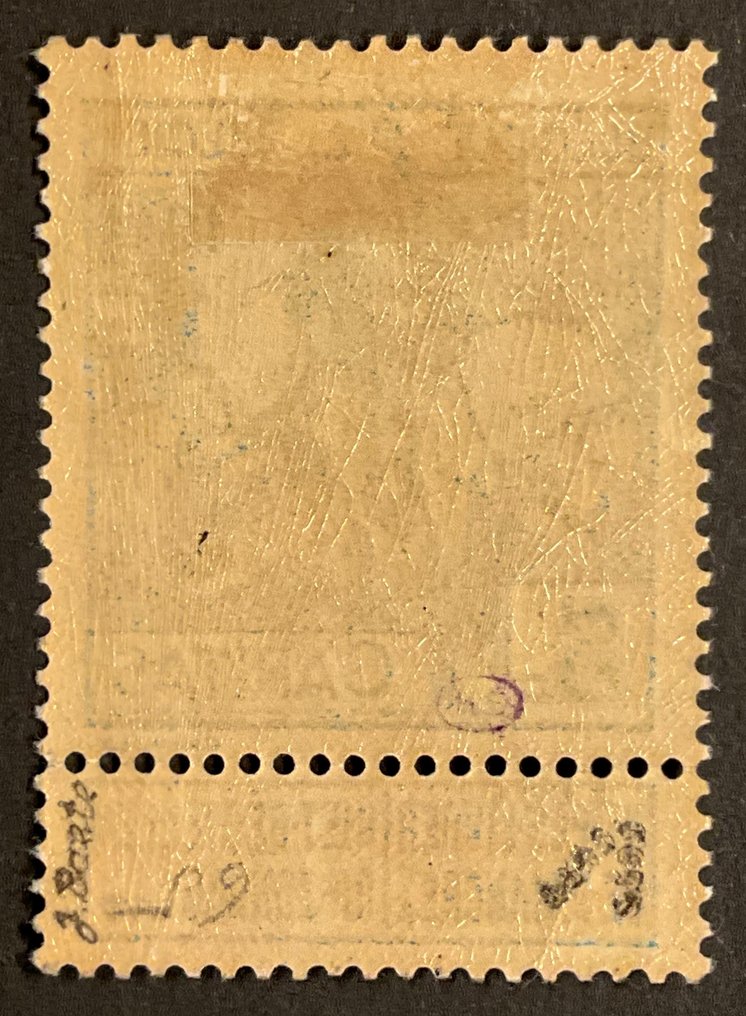 Βέλγιο 1911 - Caritas 1911 - 5c με περιέργεια - Διπλή εκτύπωση, εκ των οποίων η μία ανάποδα. - OBP/COB 96-Cu - Certificaat Pierre Kaiser #2.1