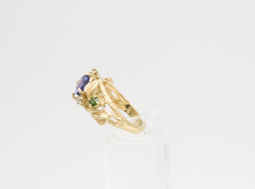 Bague - 14 carats Or jaune Tanzanite - Diamant #4.3