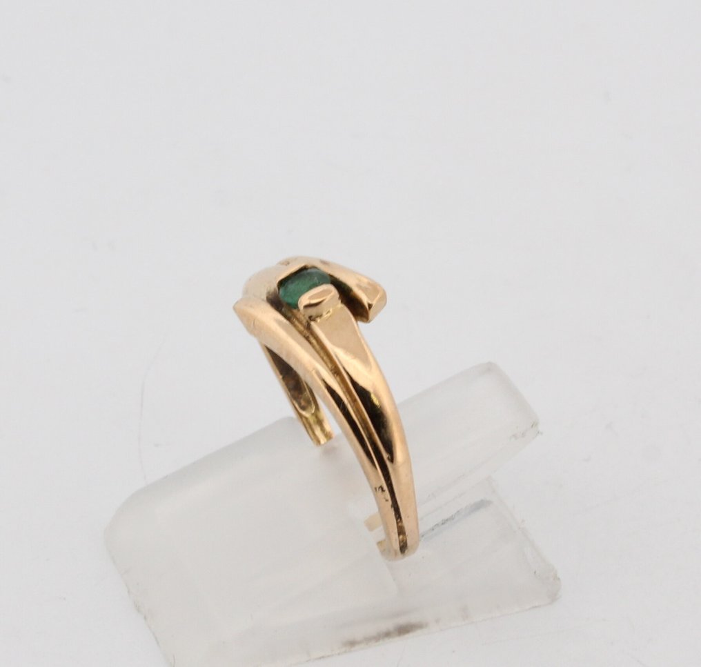 Ingen mindstepris - Ring - 18 kraat Gulguld Smaragd #4.3