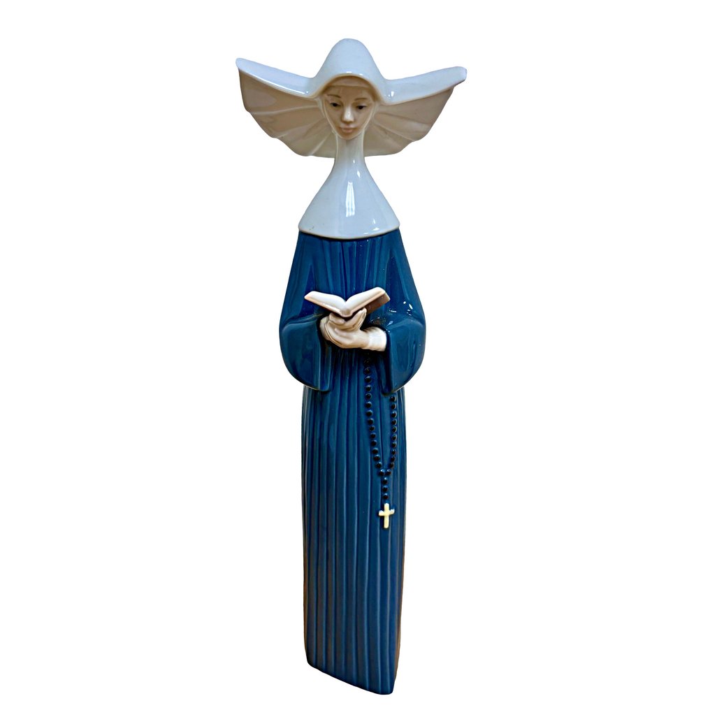 Lladró - Αγαλματίδιο - Non met rozenkrans en boek - 26 cm - Πορσελάνη #1.0