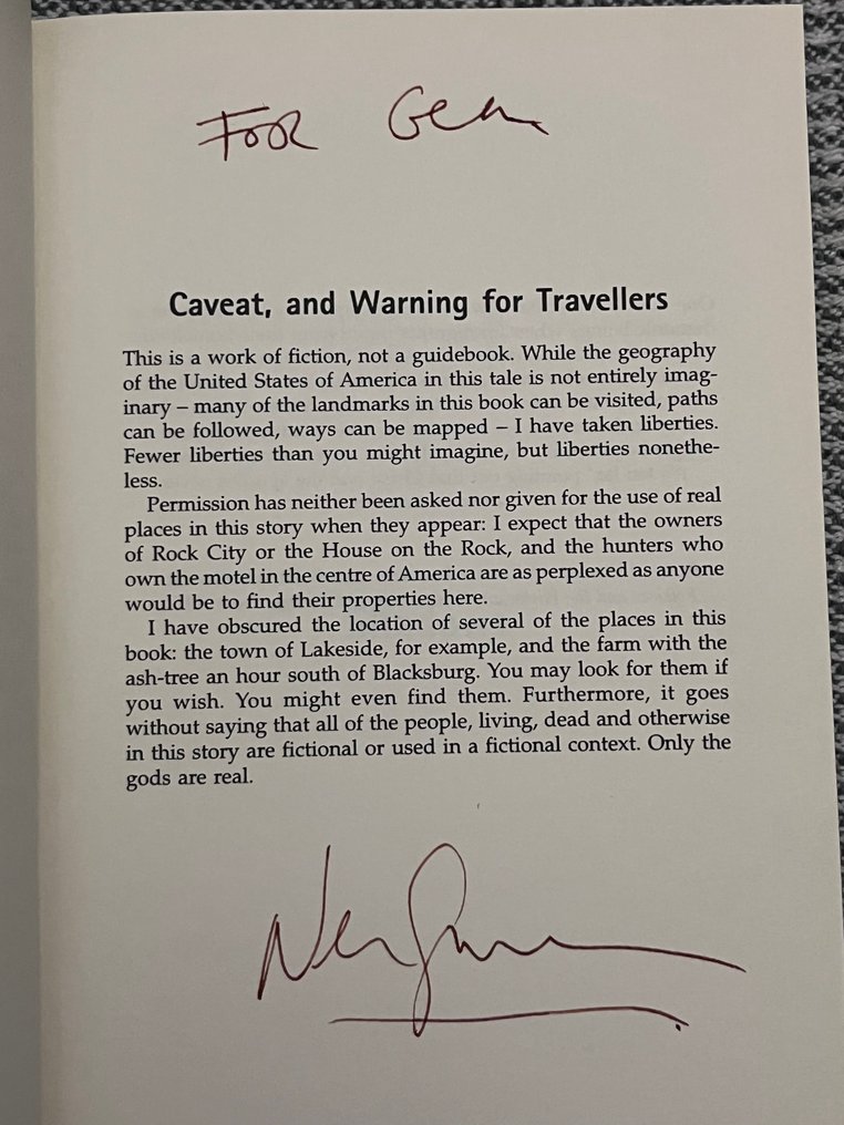 Neil Gaiman - American Gods (Signed First Edition) - 2001 #1.0