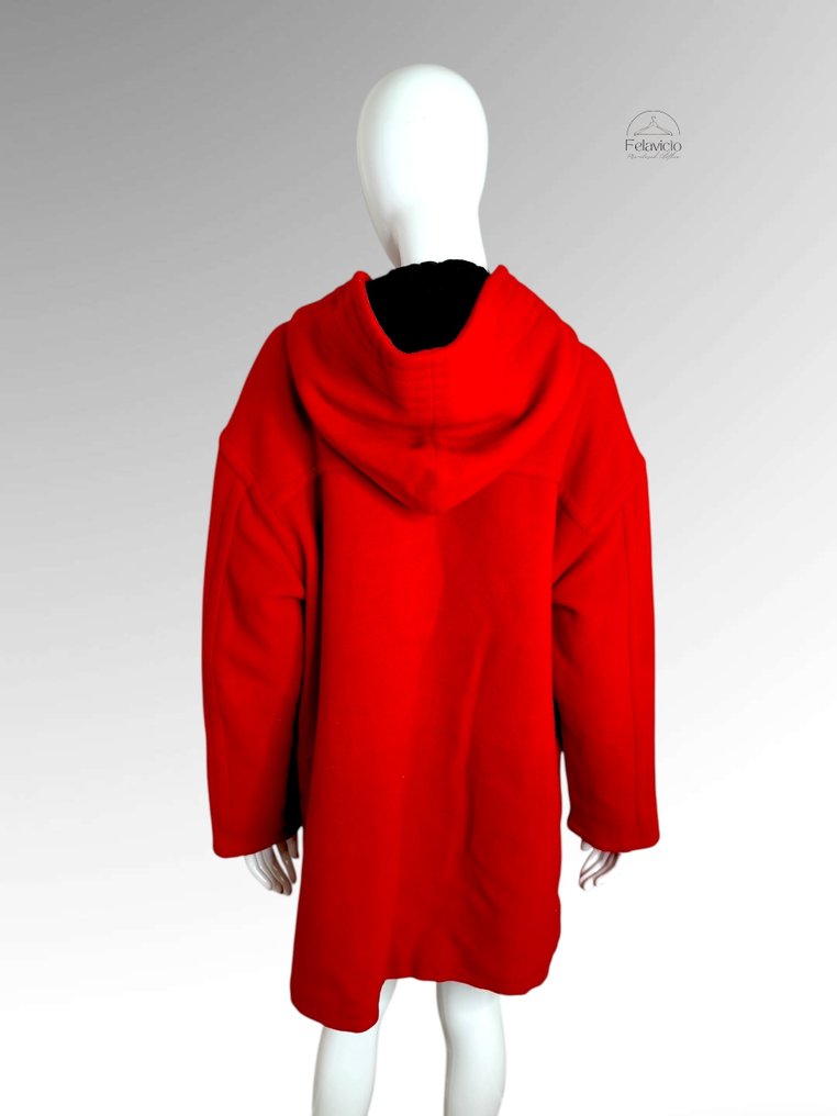 Escada Red Pure Wool Hooded Coat - No Reserve Price - Παλτό #1.0