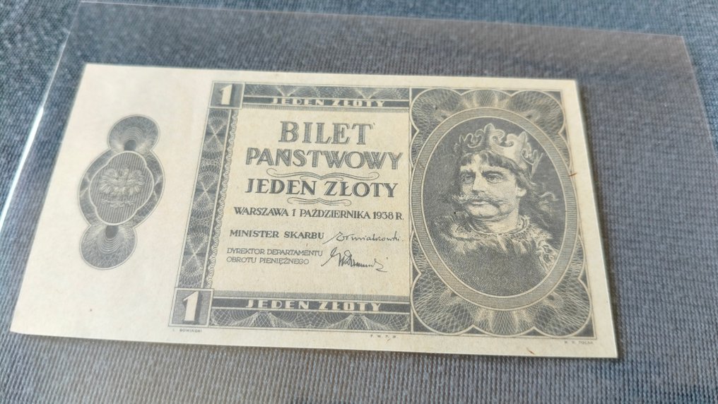 Pologne. - 1 Złoty 1938 - Pick 50 - error note #1.0