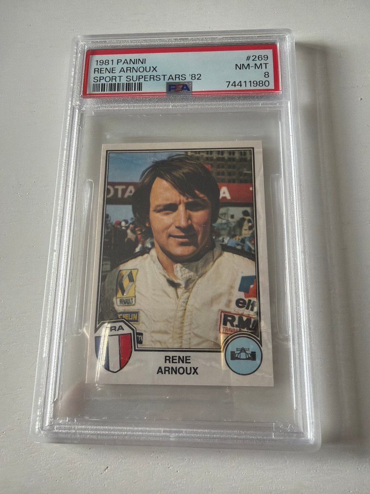 Panini Sport Superstars '82 Rene Arnoux - PSA 8 Graded sticker #1.0