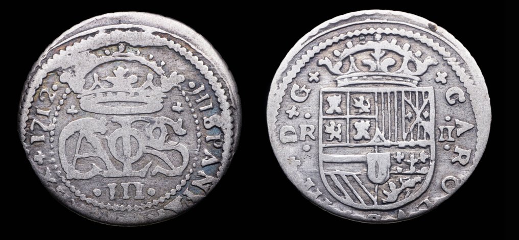 España. Carlos III el Pretendiente. 2 Reales 1712 Barcelona (Sin precio de reserva) #1.0