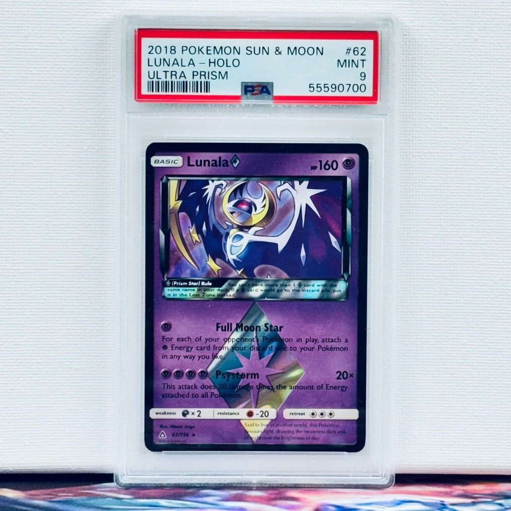 Pokémon Graded card - Lunala holo 62 - Pokémon - PSA 9 #1.0