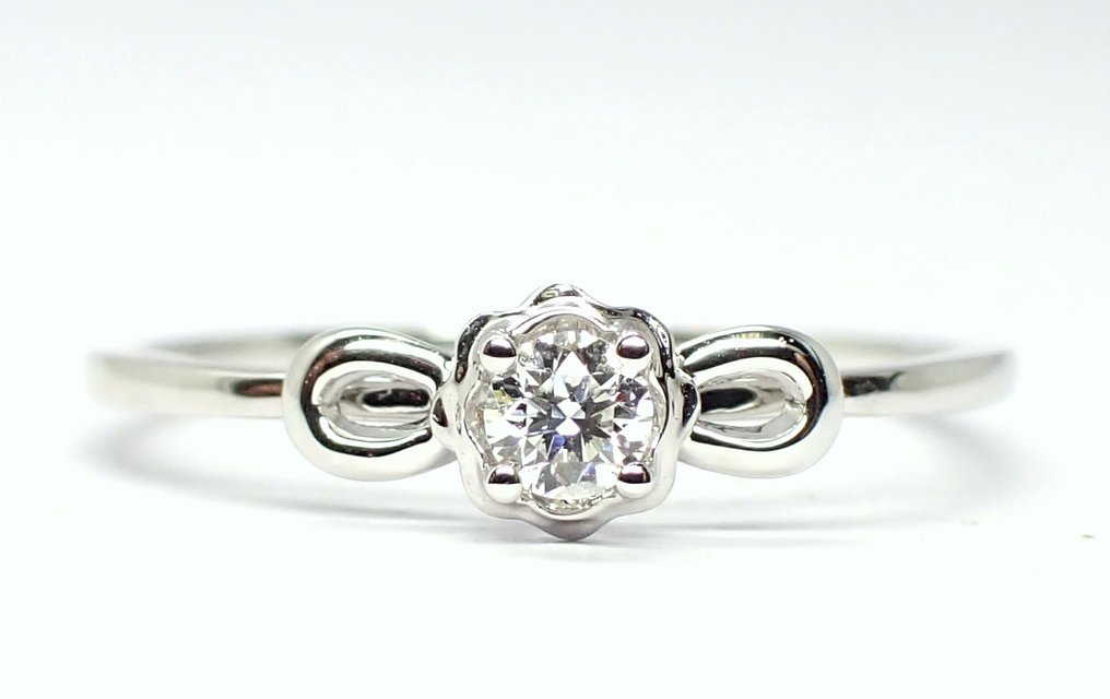 沒有保留價 - 戒指 - 18 克拉 白金 -  0.10ct. tw. 鉆石 (天然)  - *No Reserve Price* #1.0