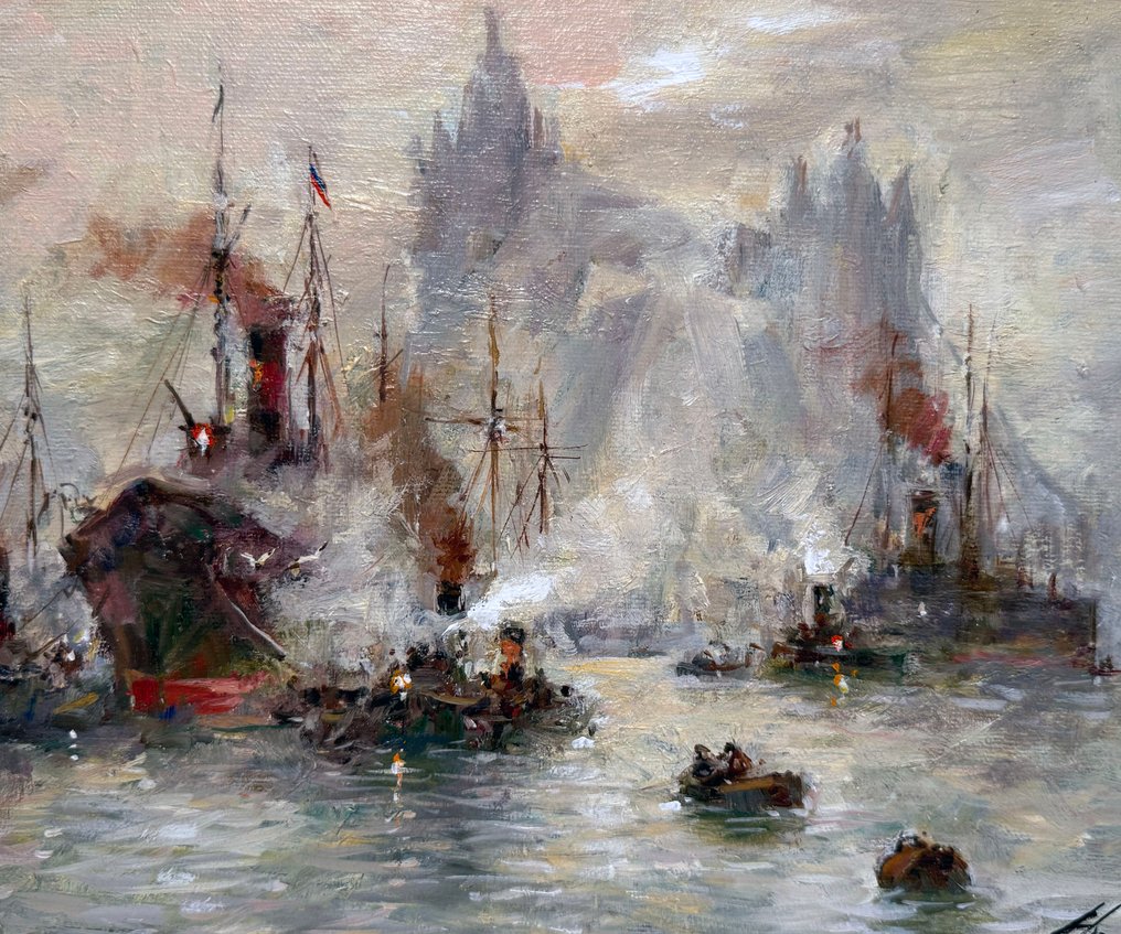 Mikhail Kraiev (1957) - Londres en suspens - Brume sur la Thamise #3.2