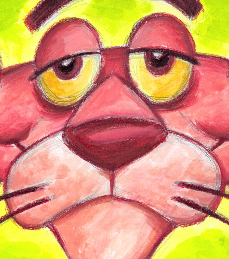 Joan Vizcarra - Original Artwork - Pink Panther Close-Up – Hand Signed #4.3