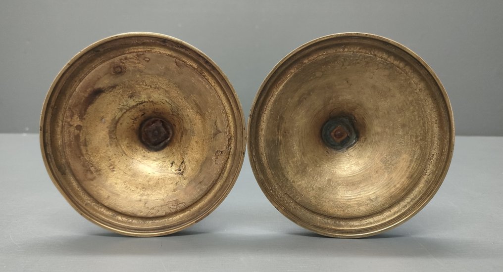 Taperstick double-cup chased (2) - Brass #4.3