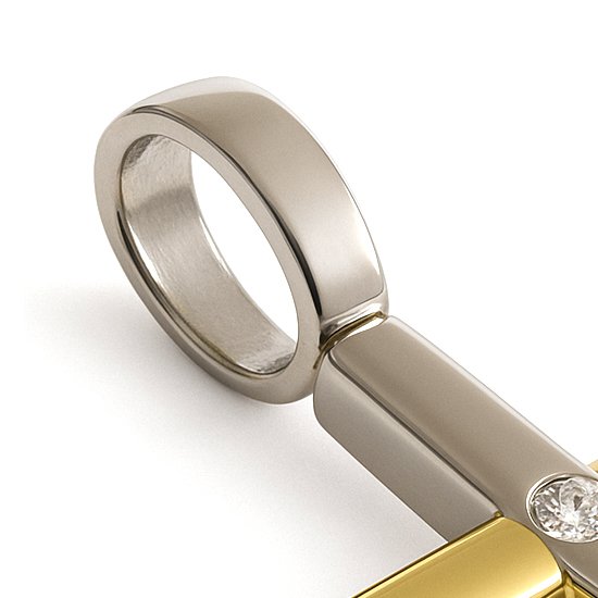 Hänge - 18 kt Gult guld, Vittguld - 0.03ct. tw. Diamant (Natural) #2.1