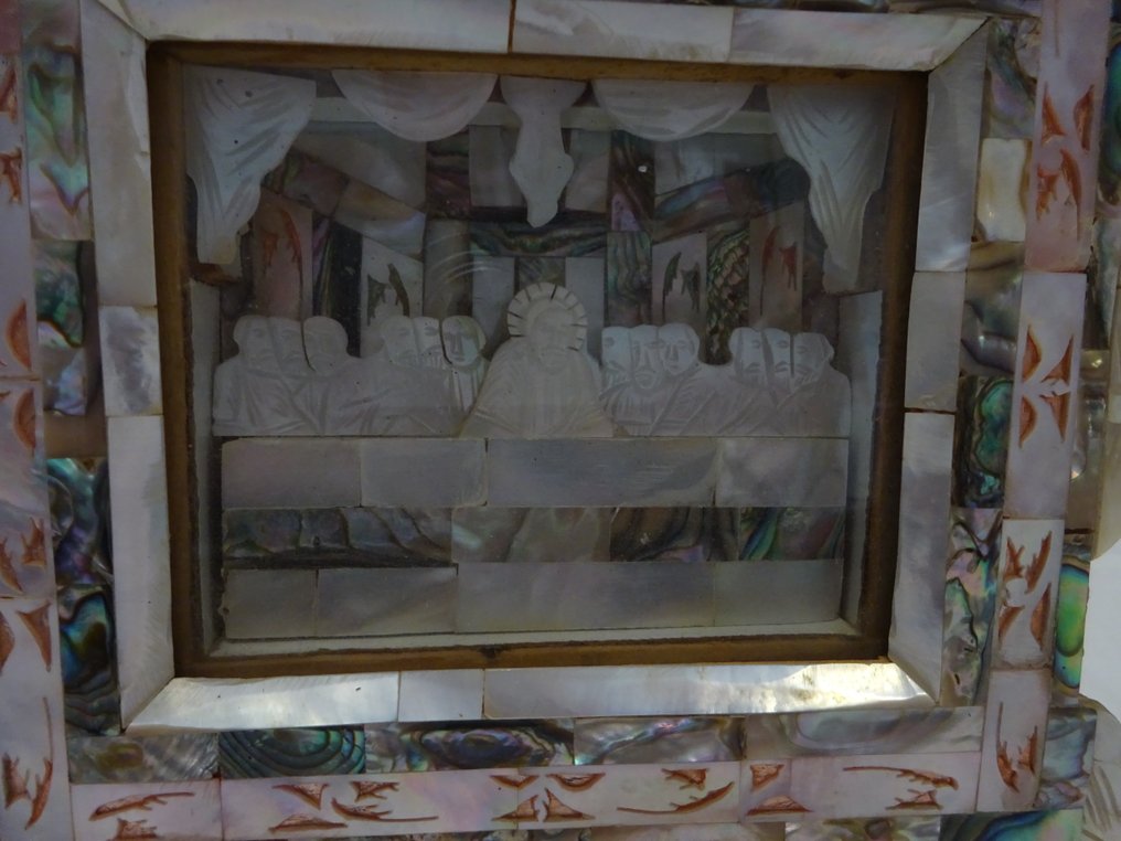 Diorama - L'ultima cena - Perlmut e vetro e legno - Inizi del XX secolo #2.1