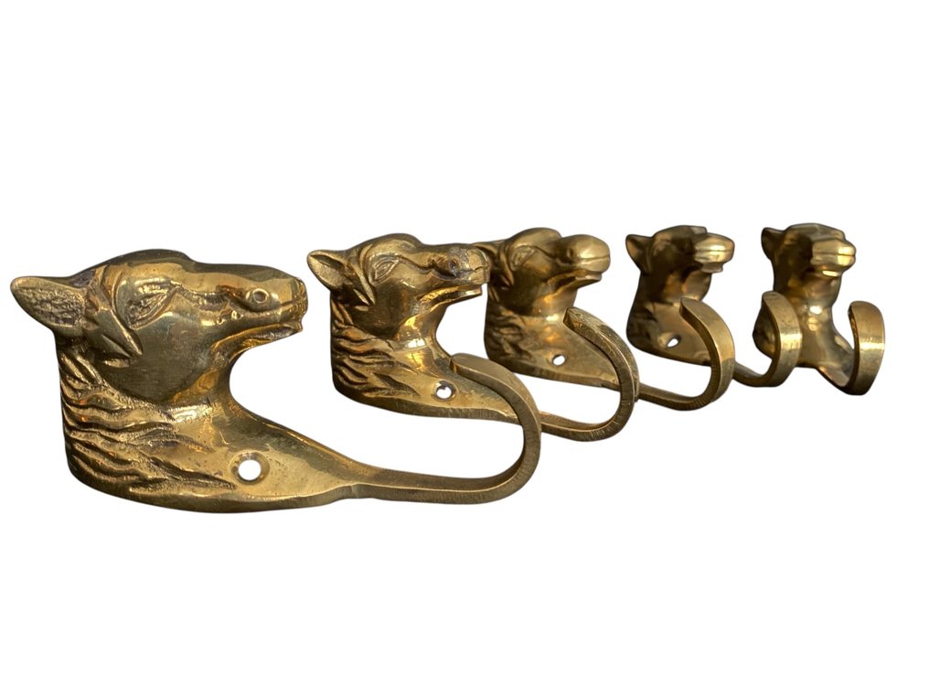 Kabáthorgok készlete (5) - Aranyozott bronz - paardehoofd #1.0