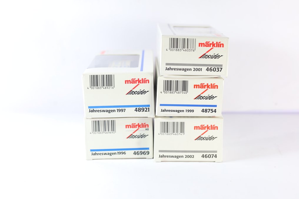 Märklin H0轨 - 46969/48921/48754/46037/46074 - 模型火车货运车厢 (1) - 5 种不同的 insider 汽车 - DB #1.0