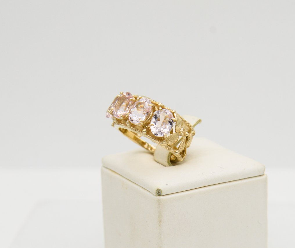 Bague - 14 carats Or jaune Aigue-marine #4.3