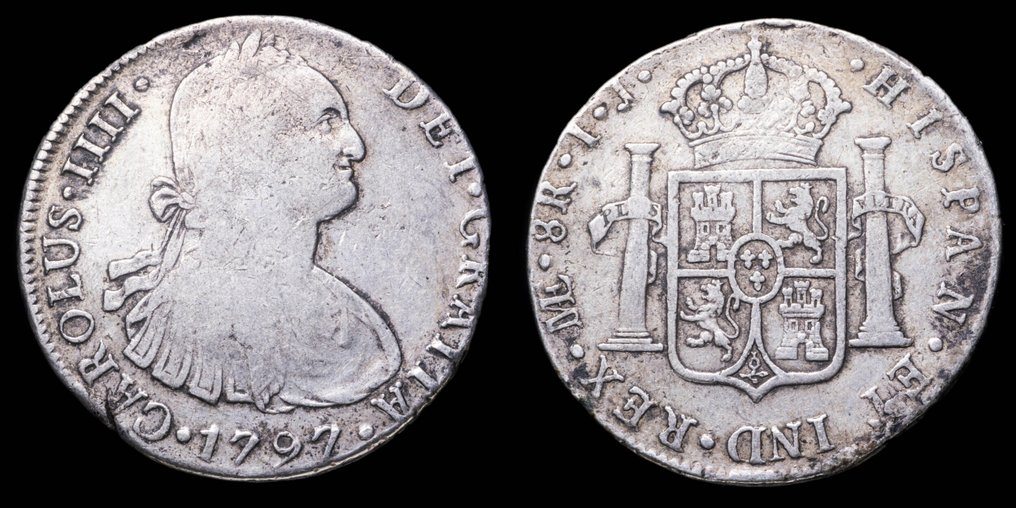 Espanha. Carlos IV. 8 Reales 1797 Lima, Ensayador TJ  (Sem preço de reserva) #1.0