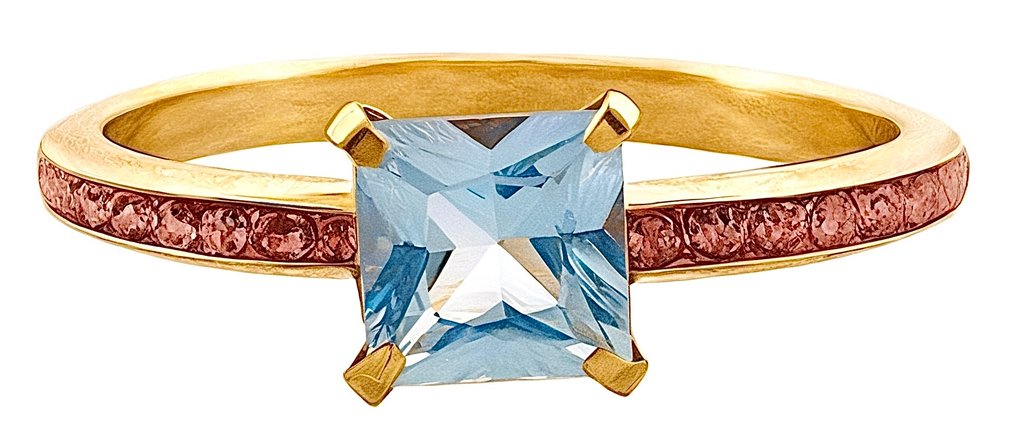 Sans prix de réserve - Bague - 18 carats Or jaune Topaze - Saphir #1.0