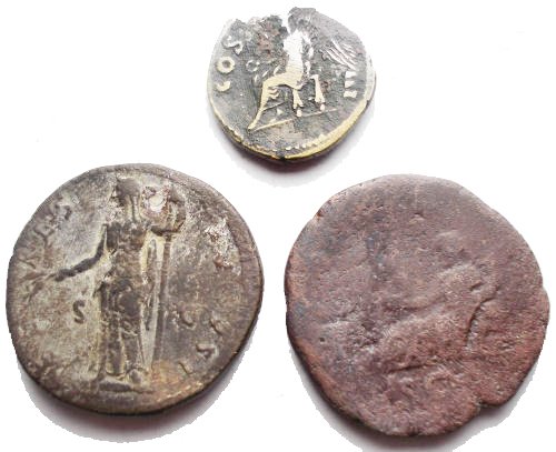 罗马帝国. Vespasian & Hadrian. Lot of 3 coins 1st - 2nd century AD (没有保留价) #1.0