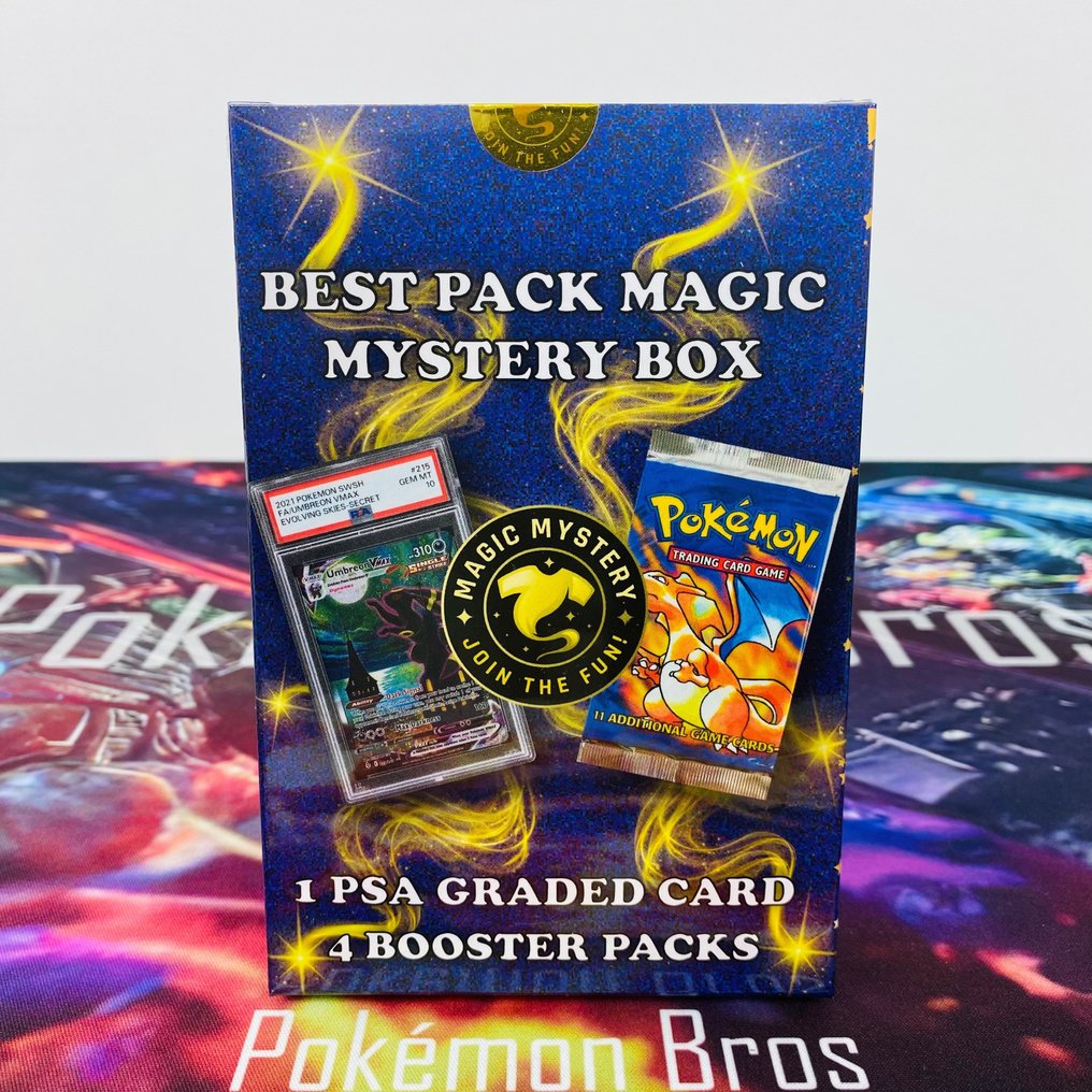Pokémon Mystery box - Magic Mystery - Best Pack Magic Mystery Box 1 PSA Graded Card + 4 Booster Packs - Pokémon - Pokémon #1.0