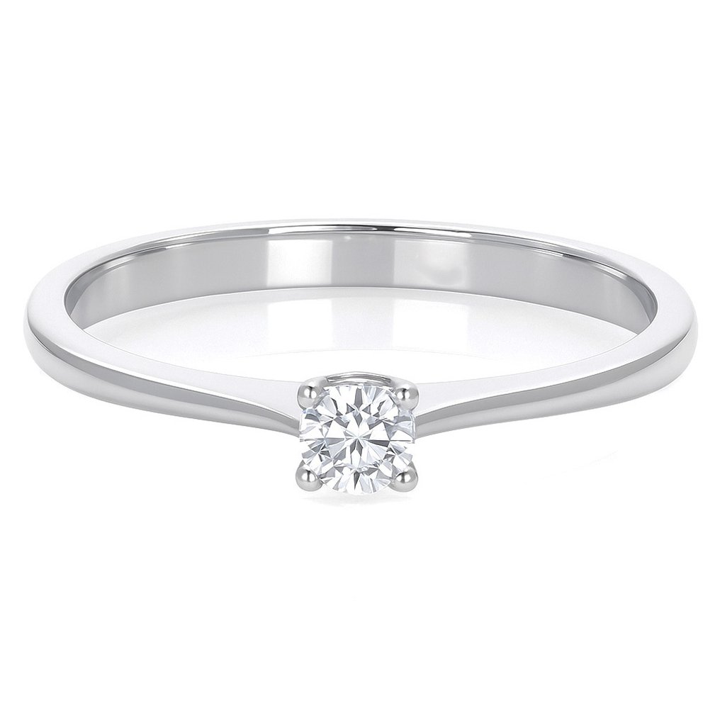 Ring - 18 kt Vittguld -  0.14ct. tw. Diamant (Natural)  #3.2