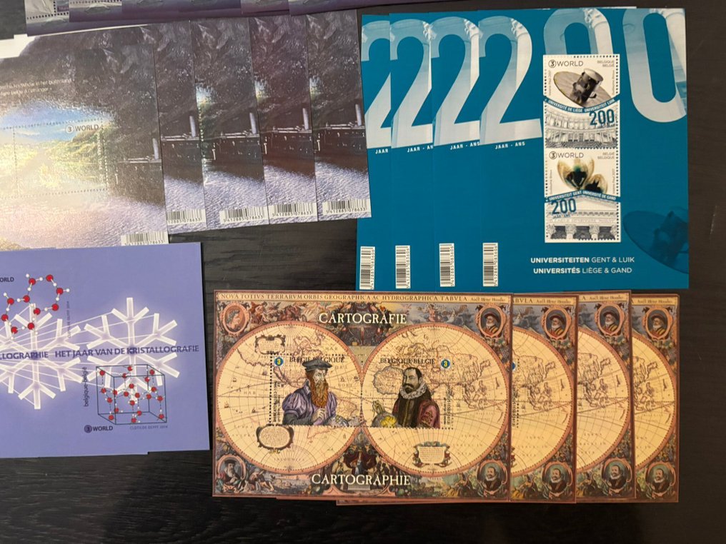 Belgium  - 25 sheets each with 2 WE3 stamps, nominal value: €158.5. #1.0