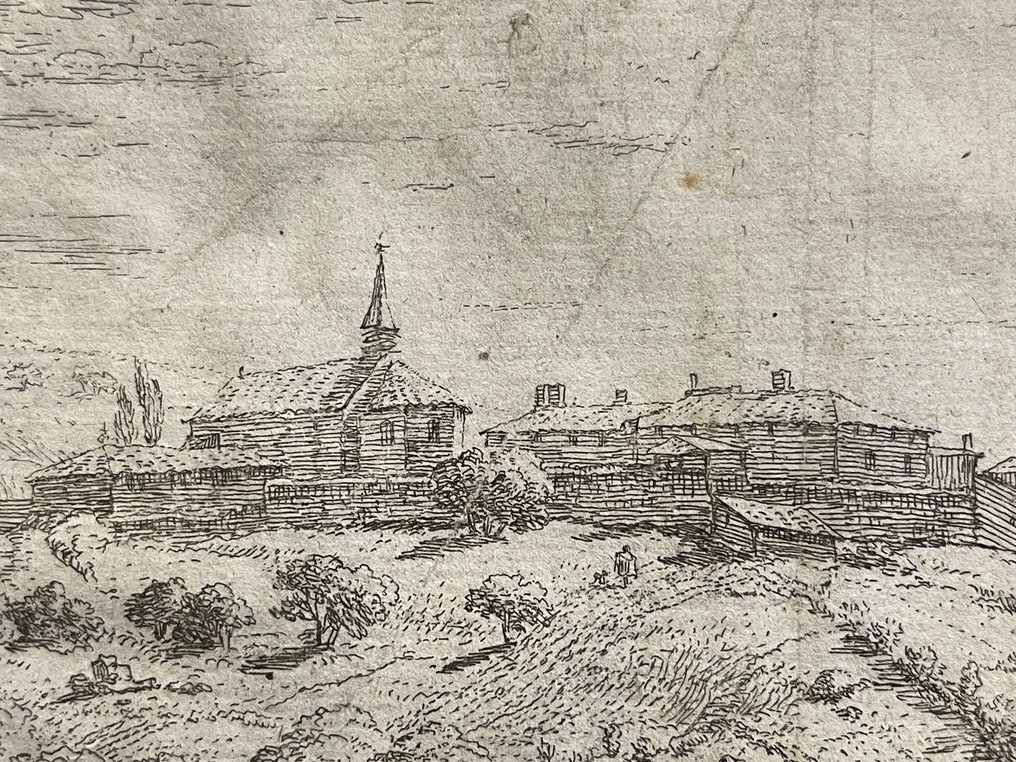 Karel Dujardin (1622-1678) - Walled village on a hill #3.2