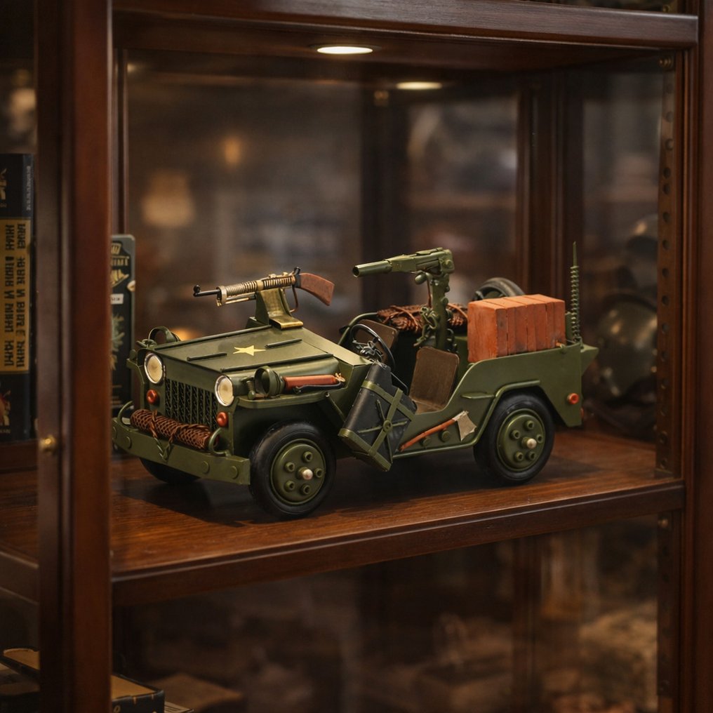 装饰饰品 - 金属艺术品 军用吉普车 #1.0