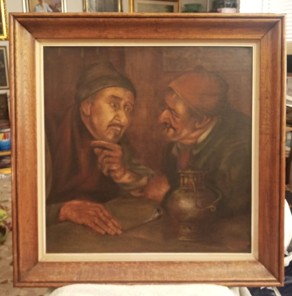 Scuola belga (XX), Firmato Don Bruns - Dialogo. Scena d'interni #1.0