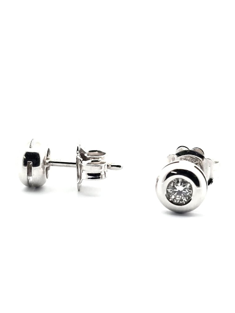 Ohrringe - 18 kt Weißgold Diamant (Natürlich) #1.0