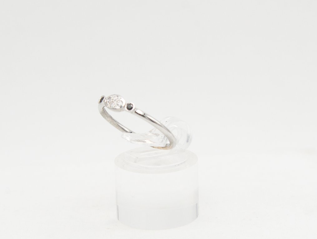 Ring - 18 kt Weißgold Diamant (Natürlich) - Saphir #3.2