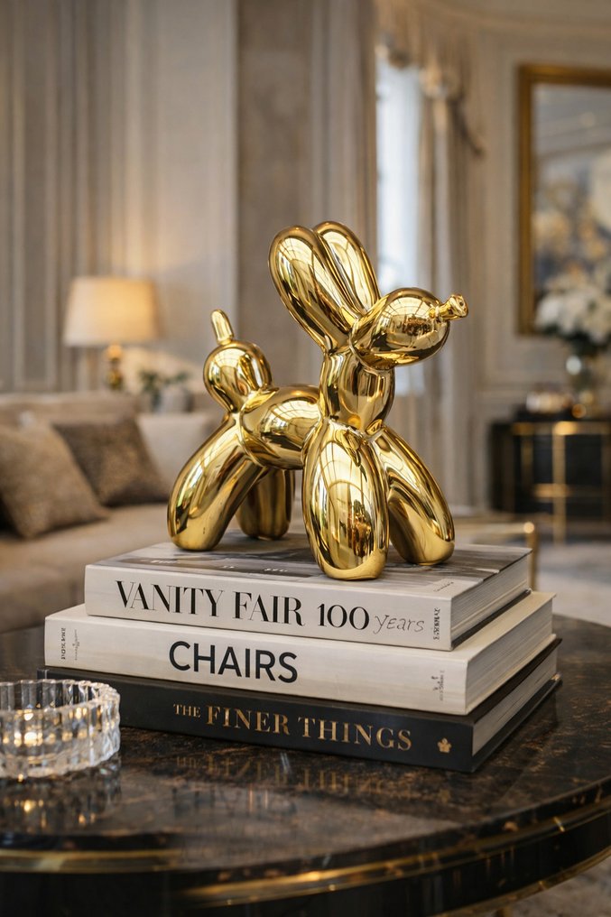 Statue, Balloon Dog - Mirror Gold - 19 cm - Steinzeug #1.0