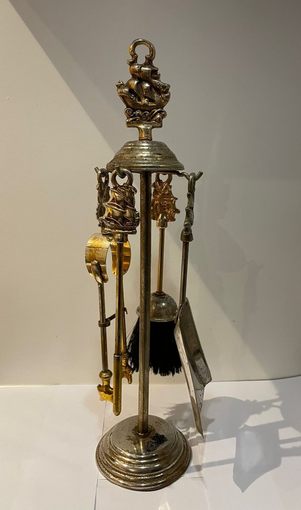 Fireplace accessory - Silver-plated metal - Maritime fireplace set #1.0