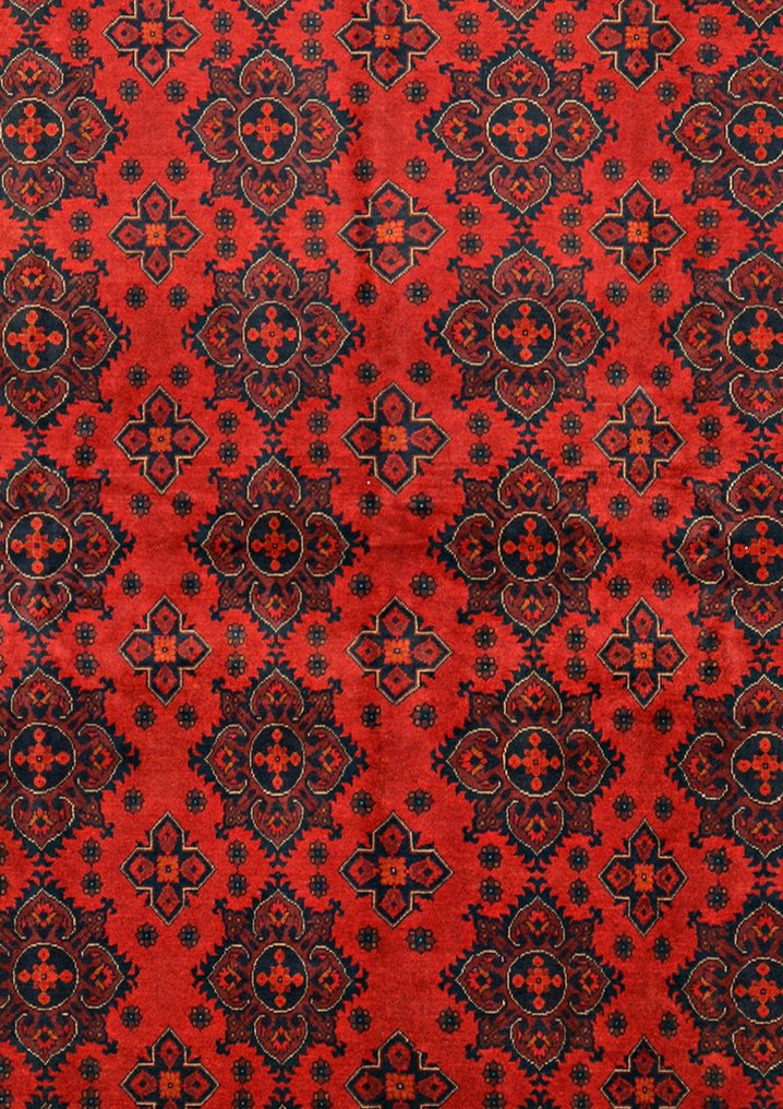 Afghan, Håndknyttet unik Khal Mohammadi-teppe, rød, stor, elegant, naturlig ull - Teppe - 340 cm - 245 cm - Ekte håndlagde teppe #2.1