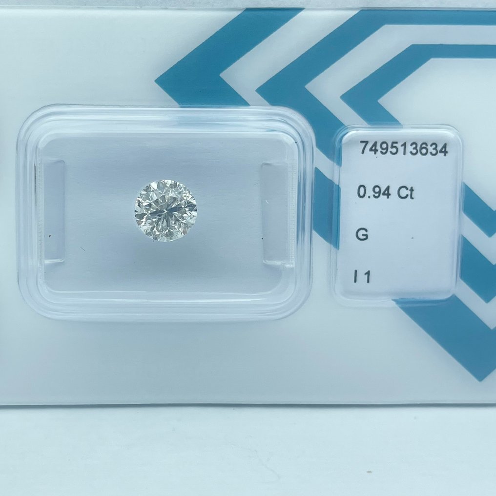 没有保留价 - 1 pcs 钻石 (天然) - 0.94 ct - 圆形 - G - I1 内含一级 - 国际宝石研究院(IGI) #1.0