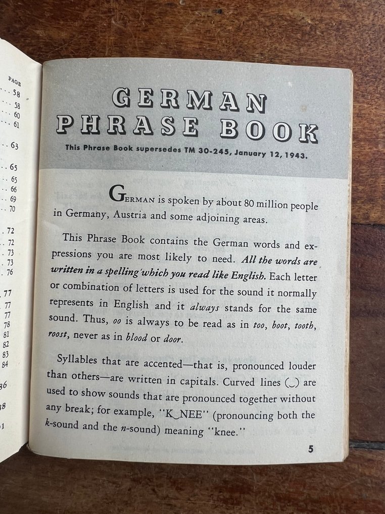 US Army Soldiers German Phrase book / language guide - Airborne - Ranger - D-Day - Liberation of Europe - 1943 #2.1
