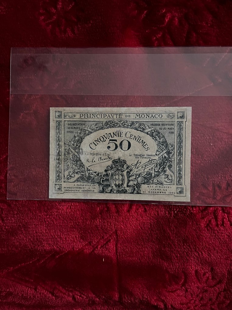 Monaco. - 50 Centimes - 1920 - Pick 3a  (Ei pohjahintaa) #2.1