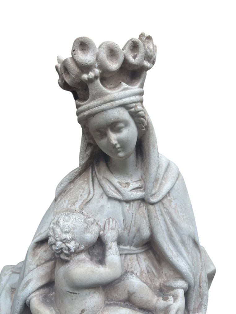 Αγαλματίδιο - Madonna met Kind - 40 cm - 10 kg - κατεψυγμένη πέτρα #1.0
